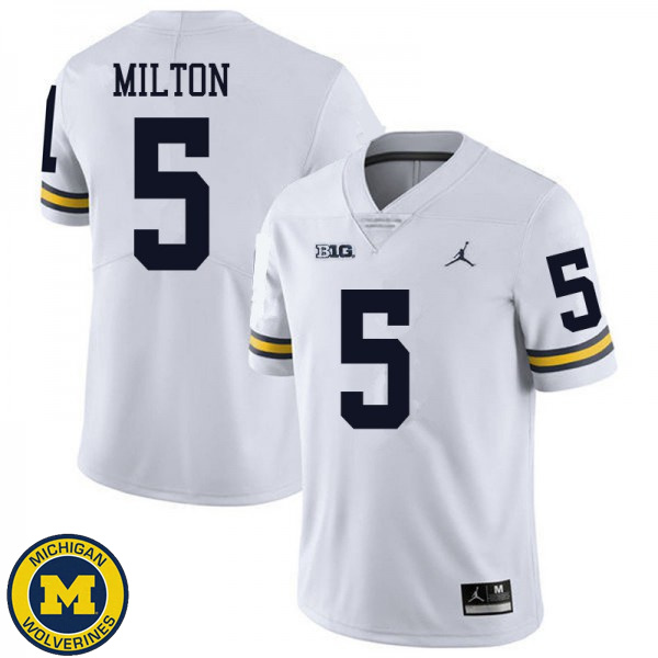 Mens Michigan Wolverines #5 Joe Milton White Jordan Brand Alumni Jersey